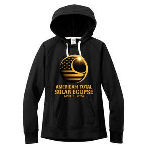 American Total Solar Eclipse April 8 2024 Totality Astronomy Women's Fleece Hoodie