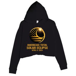 American Total Solar Eclipse April 8 2024 Totality Astronomy Crop Fleece Hoodie