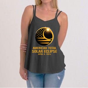 American Total Solar Eclipse April 8 2024 Totality Astronomy Women's Strappy Tank