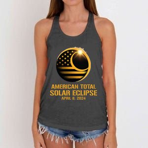 American Total Solar Eclipse April 8 2024 Totality Astronomy Women's Knotted Racerback Tank