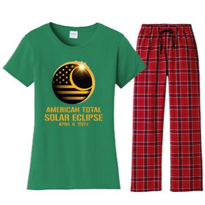 American Total Solar Eclipse April 8 2024 Totality Astronomy Women's Flannel Pajama Set