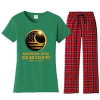 American Total Solar Eclipse April 8 2024 Totality Astronomy Women's Flannel Pajama Set