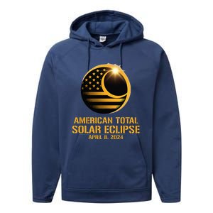 American Total Solar Eclipse April 8 2024 Totality Astronomy Performance Fleece Hoodie