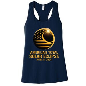 American Total Solar Eclipse April 8 2024 Totality Astronomy Women's Racerback Tank