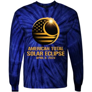 American Total Solar Eclipse April 8 2024 Totality Astronomy Tie-Dye Long Sleeve Shirt