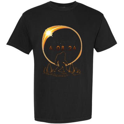 Arkansas Total Solar Eclipse 2024 Bigfoot Solar Eclipse Garment-Dyed Heavyweight T-Shirt