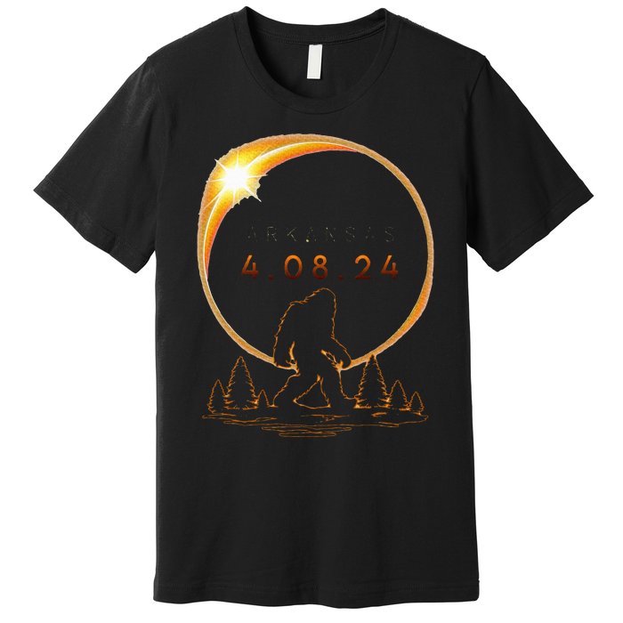 Arkansas Total Solar Eclipse 2024 Bigfoot Solar Eclipse Premium T-Shirt