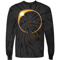 Arkansas Total Solar Eclipse 2024 Bigfoot Solar Eclipse Tie-Dye Long Sleeve Shirt