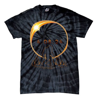 Arkansas Total Solar Eclipse 2024 Bigfoot Solar Eclipse Tie-Dye T-Shirt