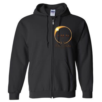 Arkansas Total Solar Eclipse 2024 Bigfoot Solar Eclipse Full Zip Hoodie