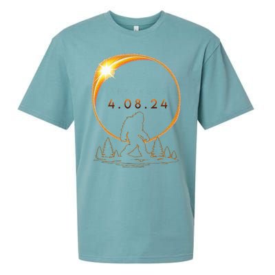 Arkansas Total Solar Eclipse 2024 Bigfoot Solar Eclipse Sueded Cloud Jersey T-Shirt