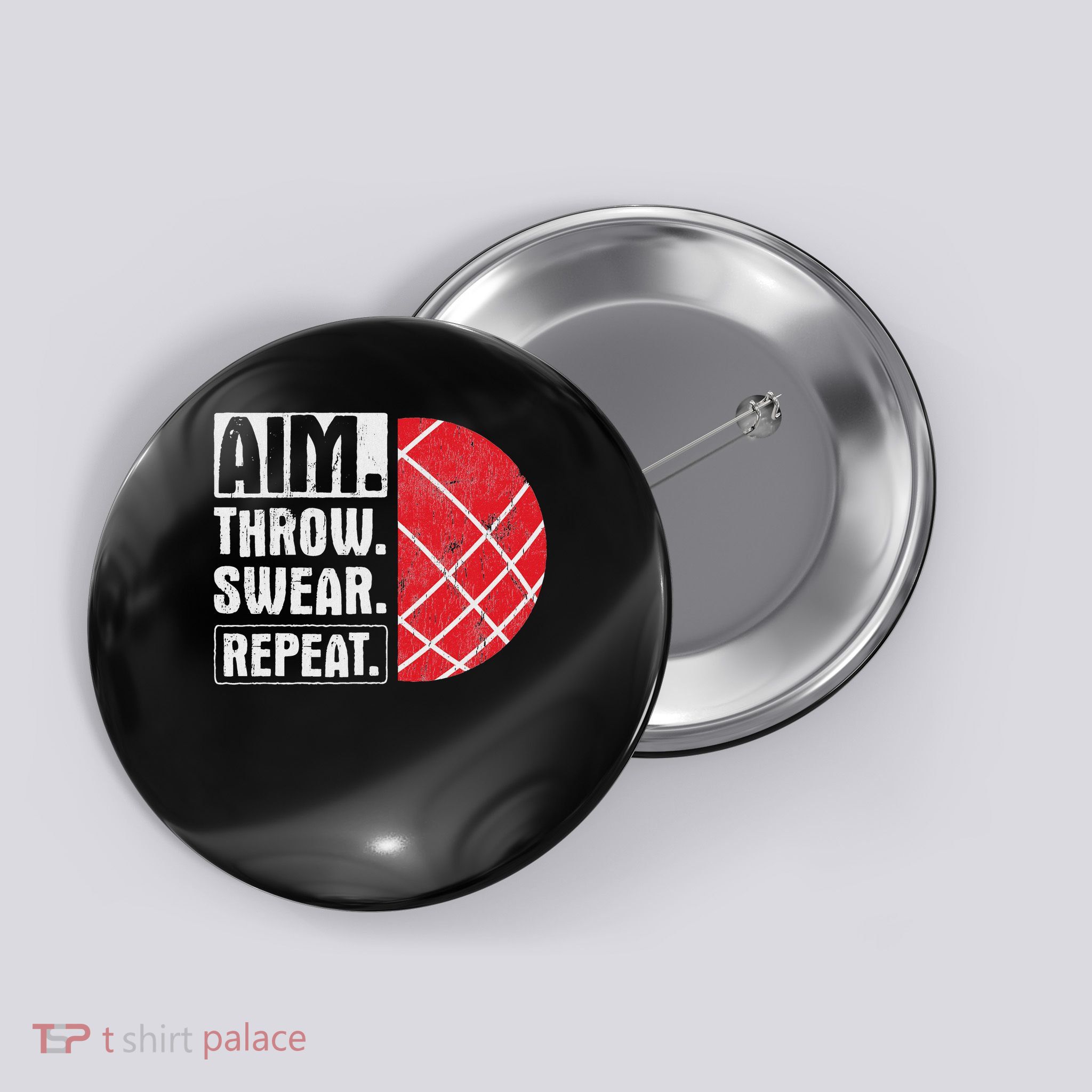 Aim Throw Swear Repeat Bocce Ball Button