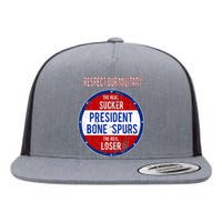 Anti Trump Sucker Loser We Respect Our Military Flat Bill Trucker Hat