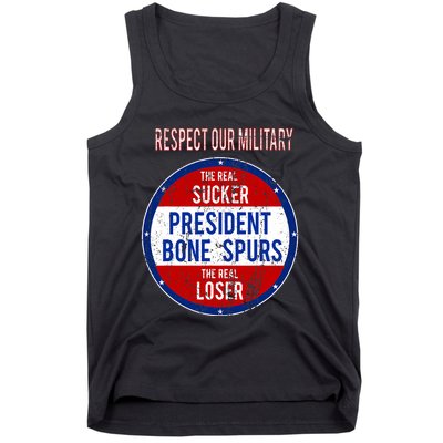 Anti Trump Sucker Loser We Respect Our Military Tank Top