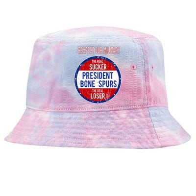 Anti Trump Sucker Loser We Respect Our Military Tie-Dyed Bucket Hat