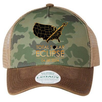 America Total Solar Eclipse April 8 2024 Usa Map Totality Legacy Tie Dye Trucker Hat