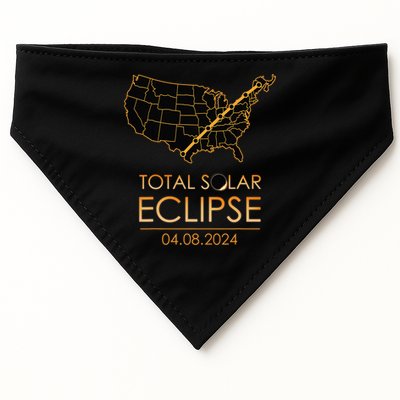 America Total Solar Eclipse April 8 2024 Usa Map Totality USA-Made Doggie Bandana