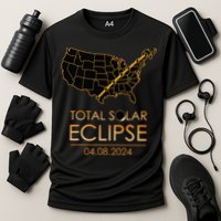 America Total Solar Eclipse April 8 2024 Usa Map Totality Performance Shirt