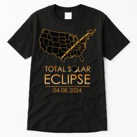 America Total Solar Eclipse April 8 2024 Usa Map Totality Tall T-Shirt