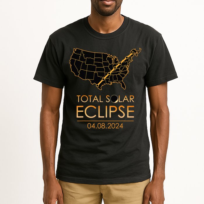 America Total Solar Eclipse April 8 2024 Usa Map Totality Tall T-Shirt