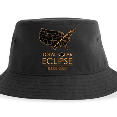 America Total Solar Eclipse April 8 2024 Usa Map Totality Sustainable Bucket Hat