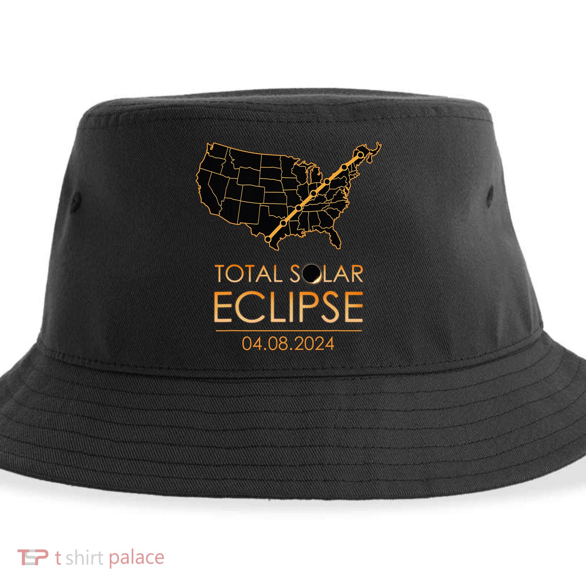 America Total Solar Eclipse April 8 2024 Usa Map Totality Sustainable Bucket Hat