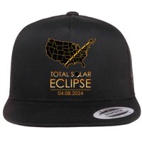 America Total Solar Eclipse April 8 2024 Usa Map Totality Flat Bill Trucker Hat