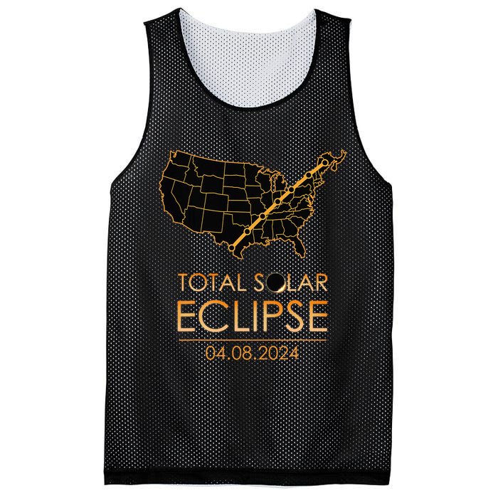 America Total Solar Eclipse April 8 2024 Usa Map Totality Mesh Reversible Basketball Jersey Tank