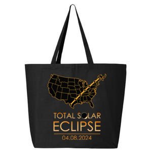 America Total Solar Eclipse April 8 2024 Usa Map Totality 25L Jumbo Tote