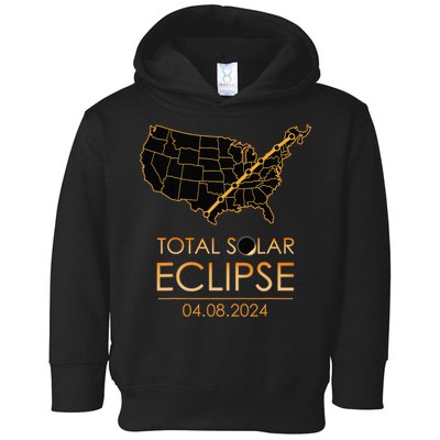 America Total Solar Eclipse April 8 2024 Usa Map Totality Toddler Hoodie
