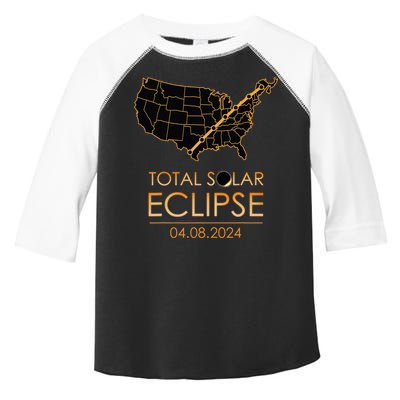 America Total Solar Eclipse April 8 2024 Usa Map Totality Toddler Fine Jersey T-Shirt