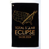 America Total Solar Eclipse April 8 2024 Usa Map Totality Golf Towel