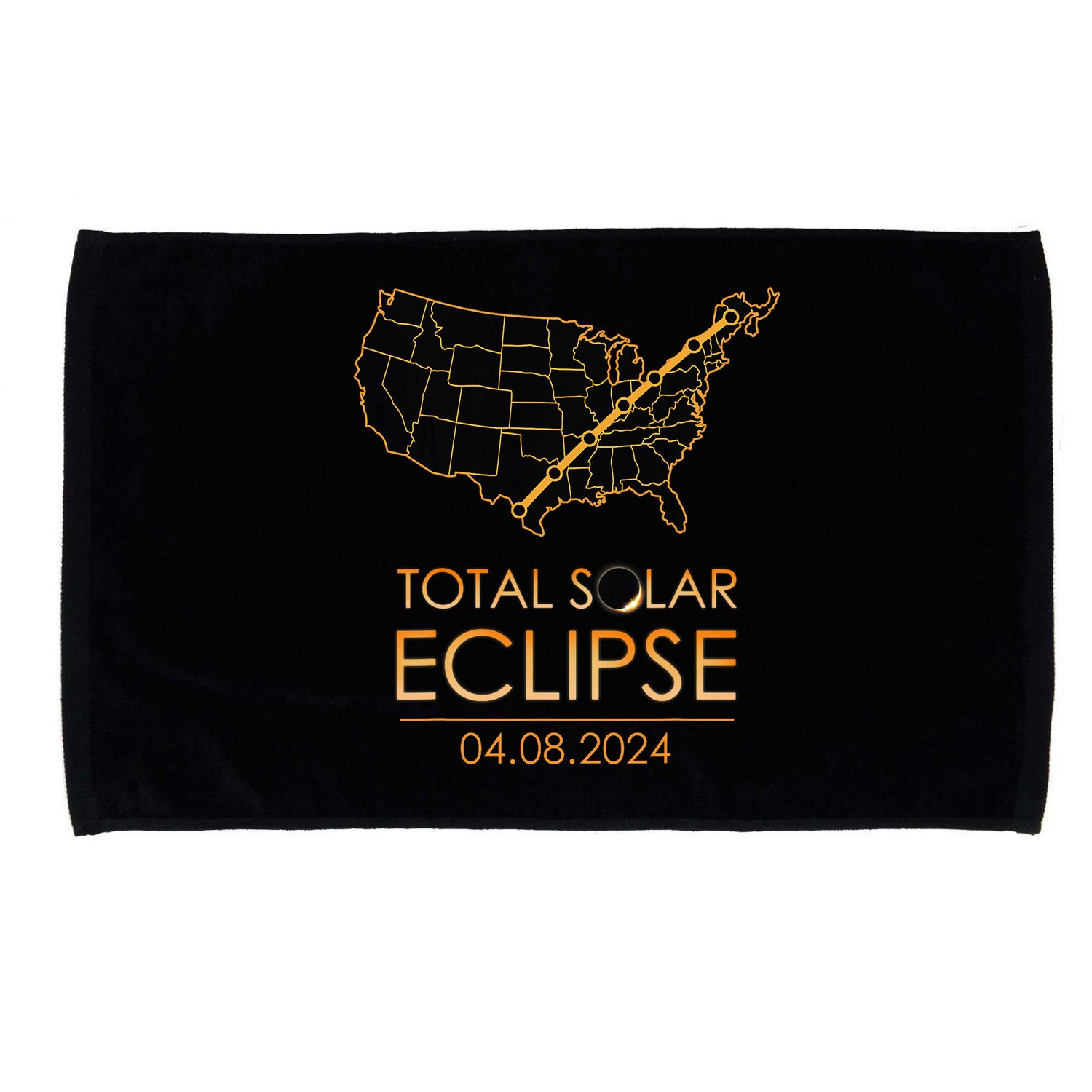 America Total Solar Eclipse April 8 2024 Usa Map Totality Microfiber Hand Towel