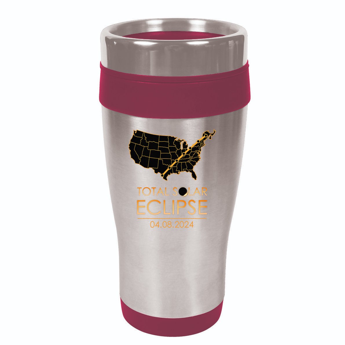America Total Solar Eclipse April 8 2024 Usa Map Totality 16oz Travel Tumbler