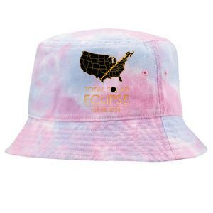 America Total Solar Eclipse April 8 2024 Usa Map Totality Tie-Dyed Bucket Hat