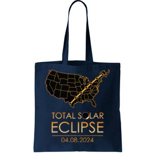 America Total Solar Eclipse April 8 2024 Usa Map Totality Tote Bag