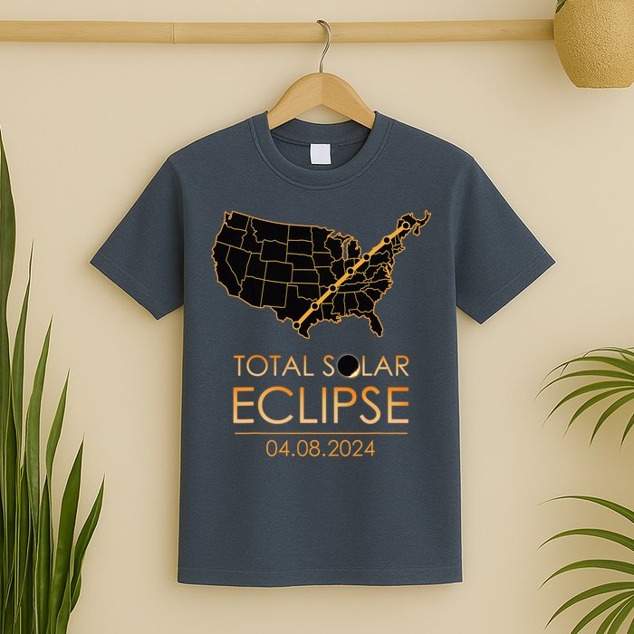 America Total Solar Eclipse April 8 2024 Usa Map Totality T-Shirt