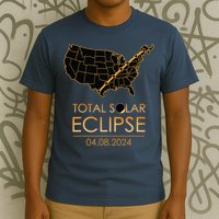America Total Solar Eclipse April 8 2024 Usa Map Totality T-Shirt