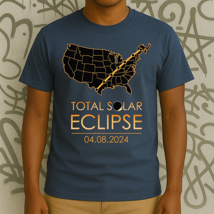 America Total Solar Eclipse April 8 2024 Usa Map Totality T-Shirt