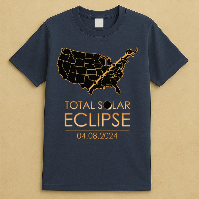 America Total Solar Eclipse April 8 2024 Usa Map Totality T-Shirt