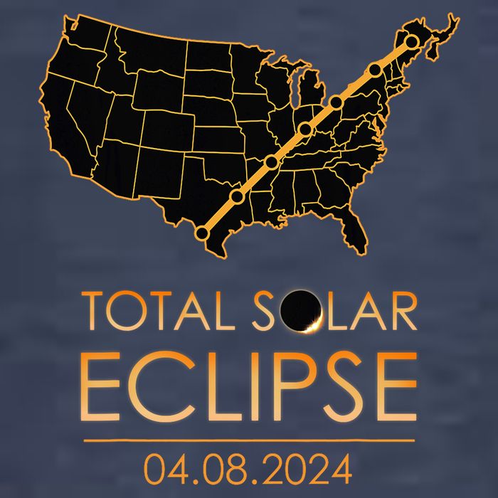America Total Solar Eclipse April 8 2024 Usa Map Totality T-Shirt