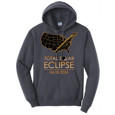 America Total Solar Eclipse April 8 2024 Usa Map Totality Tall Hoodie