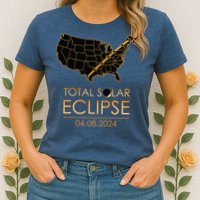 America Total Solar Eclipse April 8 2024 Usa Map Totality Womens T-Shirt
