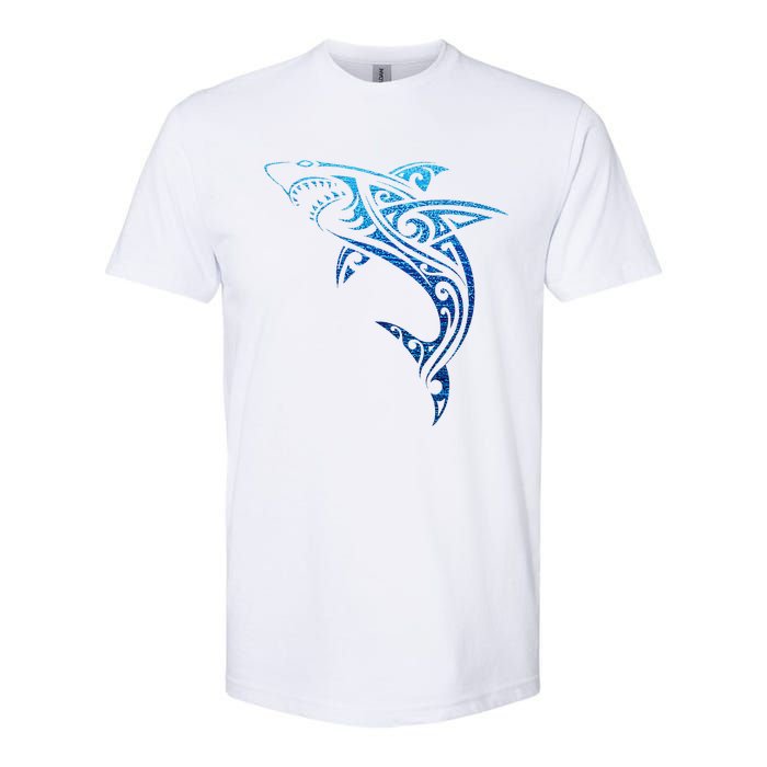 Artistic Tribal Shark Hawaiian Polynesian Tattoo Vacation Softstyle CVC T-Shirt