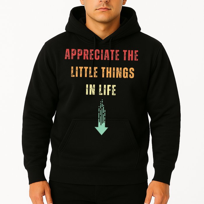 Appreciate The Small Things In Life Funny Arrow Sarcasm Pun Hoodie