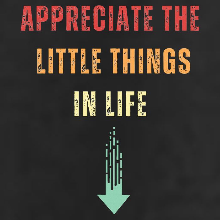Appreciate The Small Things In Life Funny Arrow Sarcasm Pun 25L Jumbo Tote