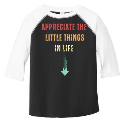 Appreciate The Small Things In Life Funny Arrow Sarcasm Pun Toddler Fine Jersey T-Shirt