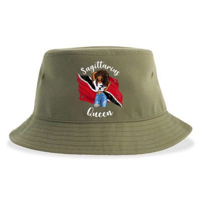 Afro Trinidadian Sagittarius Queen Zodiac Astrology Birthday Gift Sustainable Bucket Hat