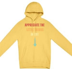 Appreciate The Small Things In Life Funny Premium Pullover Hoodie