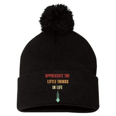 Appreciate The Small Things In Life Funny Pom Pom 12in Knit Beanie